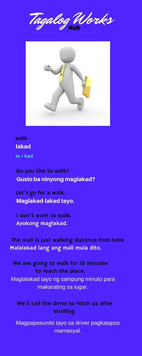 walking distance in tagalog sentence